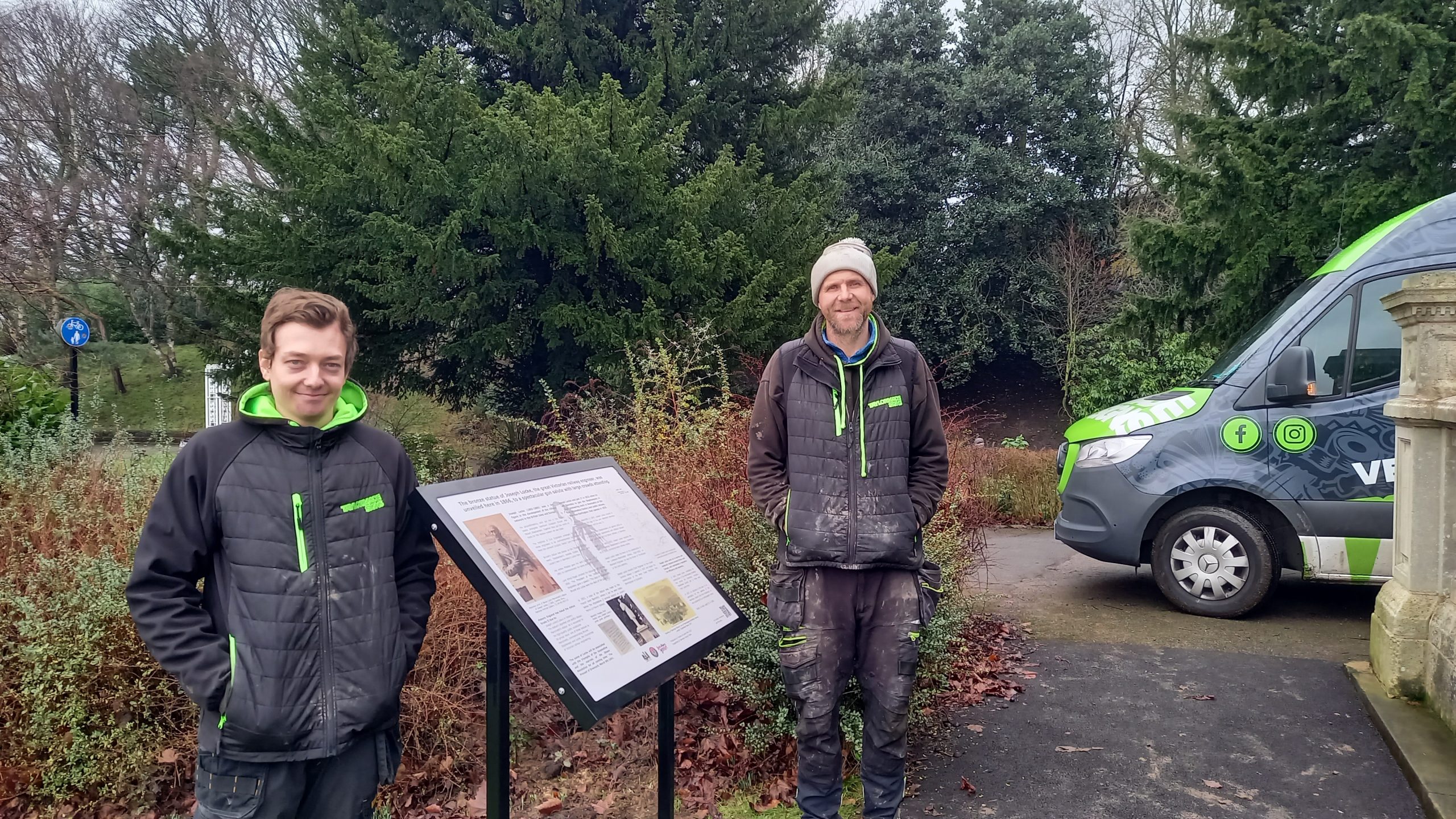 Taylor Made with interpretation board for Joseph Locke Statue 2026.02.02